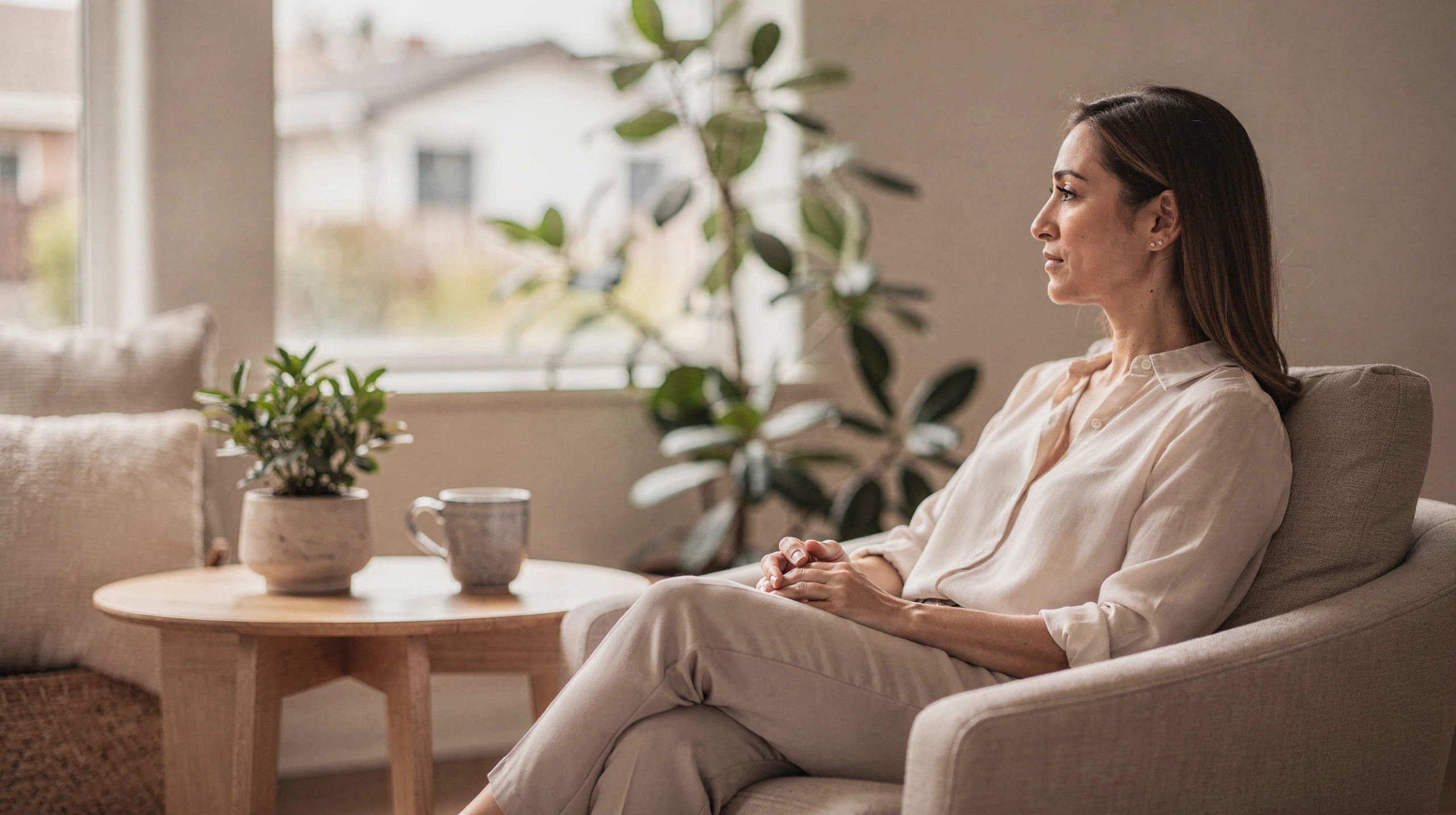 Therapist in Van Nuys, CA – client talking with a therapist in a bright office at Uriel Behavioral Wellness